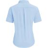 imagesiliteelon Dress Shirts for Women Short Sleeve Cotton Button Down Shirt Basic Button Up Shirt Collared Shirts Work ShirtLight Blue