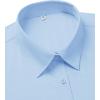 imagesiliteelon Dress Shirts for Women Short Sleeve Cotton Button Down Shirt Basic Button Up Shirt Collared Shirts Work ShirtLight Blue