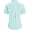 imagesiliteelon Dress Shirts for Women Short Sleeve Cotton Button Down Shirt Basic Button Up Shirt Collared Shirts Work ShirtLight Green