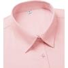 imagesiliteelon Dress Shirts for Women Short Sleeve Cotton Button Down Shirt Basic Button Up Shirt Collared Shirts Work ShirtLight Pink