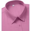 imagesiliteelon Dress Shirts for Women Short Sleeve Cotton Button Down Shirt Basic Button Up Shirt Collared Shirts Work ShirtLight Violet