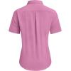 imagesiliteelon Dress Shirts for Women Short Sleeve Cotton Button Down Shirt Basic Button Up Shirt Collared Shirts Work ShirtLight Violet