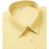 imagesiliteelon Dress Shirts for Women Short Sleeve Cotton Button Down Shirt Basic Button Up Shirt Collared Shirts Work ShirtLight Yellow