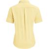 imagesiliteelon Dress Shirts for Women Short Sleeve Cotton Button Down Shirt Basic Button Up Shirt Collared Shirts Work ShirtLight Yellow