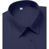 imagesiliteelon Dress Shirts for Women Short Sleeve Cotton Button Down Shirt Basic Button Up Shirt Collared Shirts Work ShirtNavy Blue