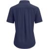imagesiliteelon Dress Shirts for Women Short Sleeve Cotton Button Down Shirt Basic Button Up Shirt Collared Shirts Work ShirtNavy Blue
