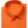 imagesiliteelon Dress Shirts for Women Short Sleeve Cotton Button Down Shirt Basic Button Up Shirt Collared Shirts Work ShirtOrange