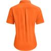 imagesiliteelon Dress Shirts for Women Short Sleeve Cotton Button Down Shirt Basic Button Up Shirt Collared Shirts Work ShirtOrange