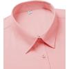 imagesiliteelon Dress Shirts for Women Short Sleeve Cotton Button Down Shirt Basic Button Up Shirt Collared Shirts Work ShirtOrange Pink
