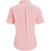 imagesiliteelon Dress Shirts for Women Short Sleeve Cotton Button Down Shirt Basic Button Up Shirt Collared Shirts Work ShirtOrange Pink