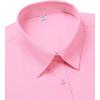 imagesiliteelon Dress Shirts for Women Short Sleeve Cotton Button Down Shirt Basic Button Up Shirt Collared Shirts Work ShirtPink