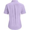 imagesiliteelon Dress Shirts for Women Short Sleeve Cotton Button Down Shirt Basic Button Up Shirt Collared Shirts Work ShirtPurple