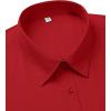 imagesiliteelon Dress Shirts for Women Short Sleeve Cotton Button Down Shirt Basic Button Up Shirt Collared Shirts Work ShirtRed