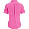 imagesiliteelon Dress Shirts for Women Short Sleeve Cotton Button Down Shirt Basic Button Up Shirt Collared Shirts Work ShirtRose Pink