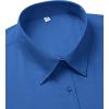 imagesiliteelon Dress Shirts for Women Short Sleeve Cotton Button Down Shirt Basic Button Up Shirt Collared Shirts Work ShirtRoyal Blue
