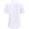 imagesiliteelon Dress Shirts for Women Short Sleeve Cotton Button Down Shirt Basic Button Up Shirt Collared Shirts Work ShirtWhite