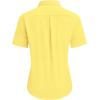 imagesiliteelon Dress Shirts for Women Short Sleeve Cotton Button Down Shirt Basic Button Up Shirt Collared Shirts Work ShirtYellow