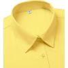 imagesiliteelon Dress Shirts for Women Short Sleeve Cotton Button Down Shirt Basic Button Up Shirt Collared Shirts Work ShirtYellow