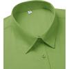 imagesiliteelon Dress Shirts for Women Short Sleeve Cotton Button Down Shirt Basic Button Up Shirt Collared Shirts Work ShirtYellow Green
