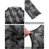 imagesiliteelon Lace Tops for Women Mesh Long Sleeve Top Floral See Through Lace Shirt Mock Neck Party Club Lace BlouseBlack