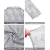 imagesiliteelon Lace Tops for Women Mesh Long Sleeve Top Floral See Through Lace Shirt Mock Neck Party Club Lace BlouseGray