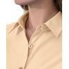 imagesiliteelon Short Sleeve Button Dress Shirts for Women Cotton Button Down Shirts for Women Slim Fit Blouse Top 34 SleeveApricot