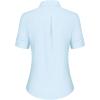 imagesiliteelon Short Sleeve Button Dress Shirts for Women Cotton Button Down Shirts for Women Slim Fit Blouse Top 34 SleeveBaby Blue