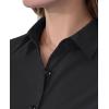 imagesiliteelon Short Sleeve Button Dress Shirts for Women Cotton Button Down Shirts for Women Slim Fit Blouse Top 34 SleeveBlack