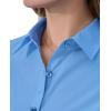 imagesiliteelon Short Sleeve Button Dress Shirts for Women Cotton Button Down Shirts for Women Slim Fit Blouse Top 34 SleeveBlue