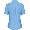 imagesiliteelon Short Sleeve Button Dress Shirts for Women Cotton Button Down Shirts for Women Slim Fit Blouse Top 34 SleeveBlue