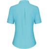 imagesiliteelon Short Sleeve Button Dress Shirts for Women Cotton Button Down Shirts for Women Slim Fit Blouse Top 34 SleeveBluegreen