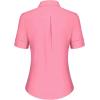 imagesiliteelon Short Sleeve Button Dress Shirts for Women Cotton Button Down Shirts for Women Slim Fit Blouse Top 34 SleeveBlush Pink