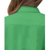 imagesiliteelon Short Sleeve Button Dress Shirts for Women Cotton Button Down Shirts for Women Slim Fit Blouse Top 34 SleeveBright Green