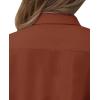 imagesiliteelon Short Sleeve Button Dress Shirts for Women Cotton Button Down Shirts for Women Slim Fit Blouse Top 34 SleeveBrown
