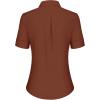 imagesiliteelon Short Sleeve Button Dress Shirts for Women Cotton Button Down Shirts for Women Slim Fit Blouse Top 34 SleeveBrown