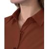 imagesiliteelon Short Sleeve Button Dress Shirts for Women Cotton Button Down Shirts for Women Slim Fit Blouse Top 34 SleeveBrown