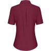 imagesiliteelon Short Sleeve Button Dress Shirts for Women Cotton Button Down Shirts for Women Slim Fit Blouse Top 34 SleeveBurgundy