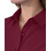 imagesiliteelon Short Sleeve Button Dress Shirts for Women Cotton Button Down Shirts for Women Slim Fit Blouse Top 34 SleeveBurgundy