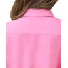 imagesiliteelon Short Sleeve Button Dress Shirts for Women Cotton Button Down Shirts for Women Slim Fit Blouse Top 34 SleeveCherry Pink