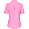 imagesiliteelon Short Sleeve Button Dress Shirts for Women Cotton Button Down Shirts for Women Slim Fit Blouse Top 34 SleeveCherry Pink