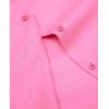 imagesiliteelon Short Sleeve Button Dress Shirts for Women Cotton Button Down Shirts for Women Slim Fit Blouse Top 34 SleeveCherry Pink