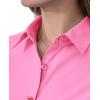 imagesiliteelon Short Sleeve Button Dress Shirts for Women Cotton Button Down Shirts for Women Slim Fit Blouse Top 34 SleeveCherry Pink
