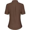 imagesiliteelon Short Sleeve Button Dress Shirts for Women Cotton Button Down Shirts for Women Slim Fit Blouse Top 34 SleeveDark Brown