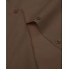 imagesiliteelon Short Sleeve Button Dress Shirts for Women Cotton Button Down Shirts for Women Slim Fit Blouse Top 34 SleeveDark Brown