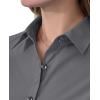 imagesiliteelon Short Sleeve Button Dress Shirts for Women Cotton Button Down Shirts for Women Slim Fit Blouse Top 34 SleeveDark Gray