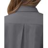 imagesiliteelon Short Sleeve Button Dress Shirts for Women Cotton Button Down Shirts for Women Slim Fit Blouse Top 34 SleeveDark Gray