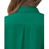 imagesiliteelon Short Sleeve Button Dress Shirts for Women Cotton Button Down Shirts for Women Slim Fit Blouse Top 34 SleeveDark Green