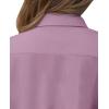 imagesiliteelon Short Sleeve Button Dress Shirts for Women Cotton Button Down Shirts for Women Slim Fit Blouse Top 34 SleeveDark Pink