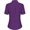 imagesiliteelon Short Sleeve Button Dress Shirts for Women Cotton Button Down Shirts for Women Slim Fit Blouse Top 34 SleeveDark Violet
