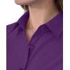 imagesiliteelon Short Sleeve Button Dress Shirts for Women Cotton Button Down Shirts for Women Slim Fit Blouse Top 34 SleeveDark Violet